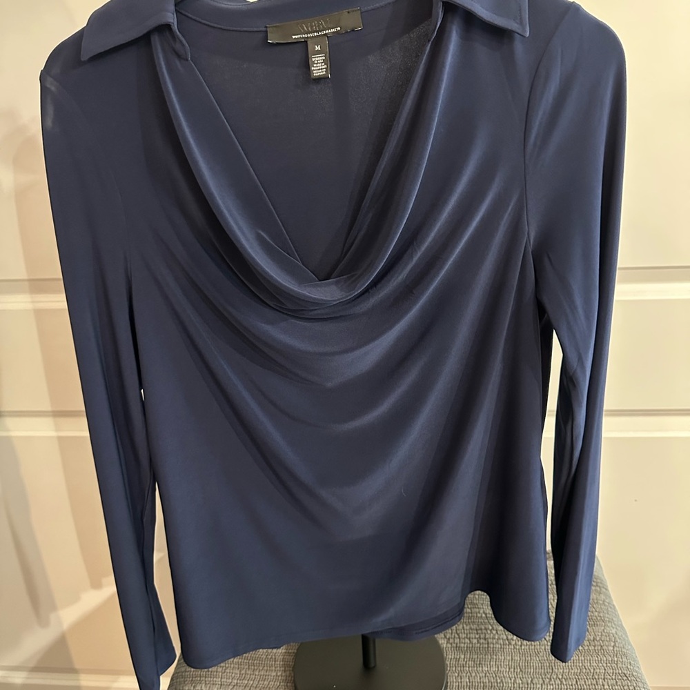 White House Black Market Navy Blouse